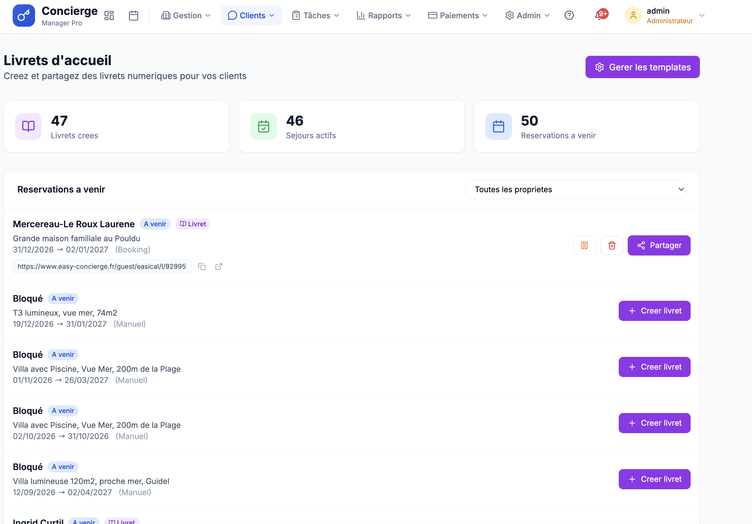 Vue d'ensemble des templates de messages